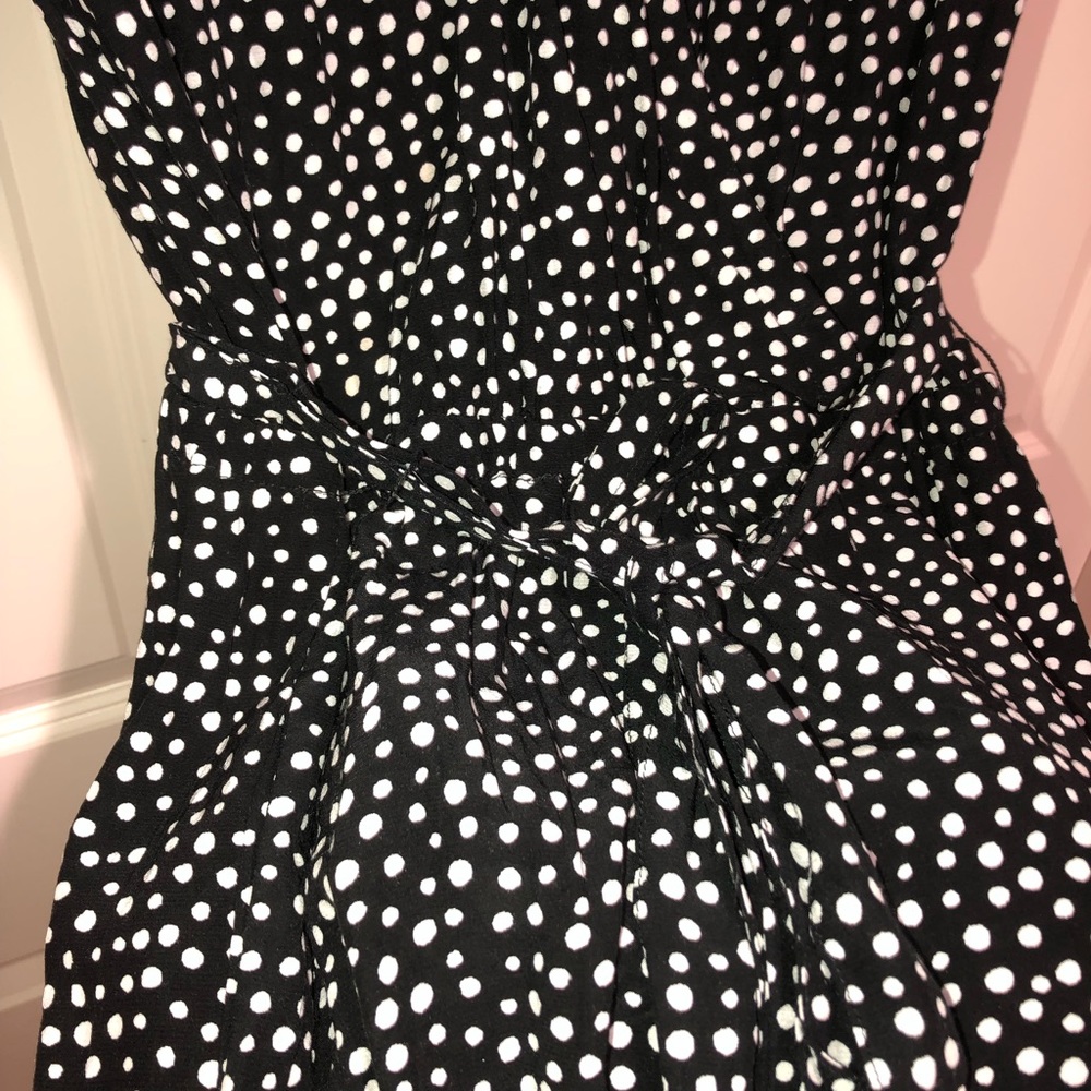 LOFT Black and White Polka Dot Romper Sz S